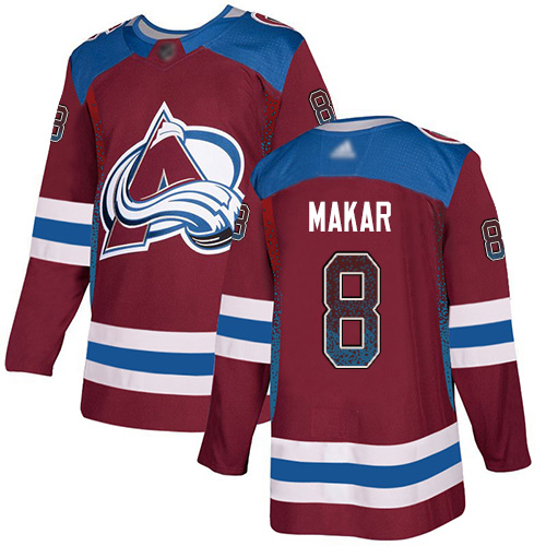 Adidas Colorado Avalanche Men #8 Cale Makar Burgundy Home Authentic Drift Fashion Stitched NHL Jersey